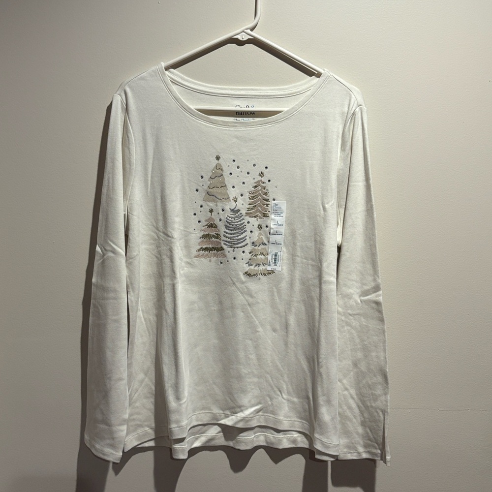 Croft & Barrow Holiday Long Sleeve Tee Shirts Set of 2 - Picture 10 of 12